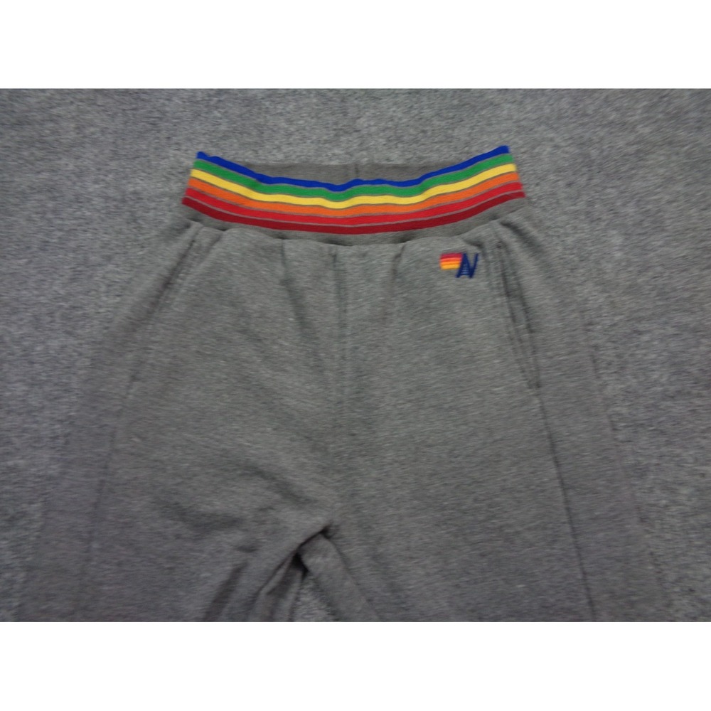 Aviator Nation Sweatpants Womens S Gray Neon Striped Classic Comfort - Picture 5 of 12